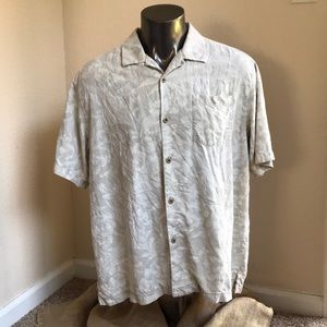 Tommy Bahama Hawaiian Floral Button Up XL Silk